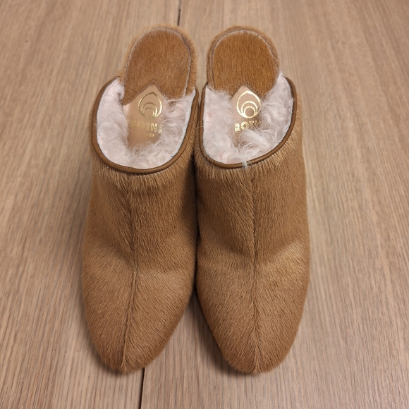 Brother Vellies Mongolian Brown Lamb Mules - Picture 5 of 6